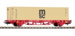 Platforma 2 os. z kontenerem 'MSC', NS, H0, PIKO 57745