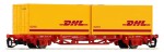 Platforma 2 os. Lgs579 z kontenerami 2x20' DHL DB, TT, PIKO 47709
