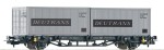 Platforma 2 os. Lgs579 DR, z kontenerami Deutrans, H0, PIKO 57747