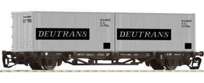 Platforma 2 os. z kontenerami 2x20' Deutrans DR, TT, PIKO 47705