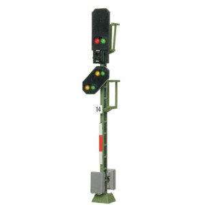 Semafor świetlny, 2 komorowy z tarczą DB, H0, Viessmann 4014