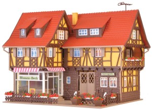 Kwiaciarnia z wyposażeniem i oświet., skala H0, Vollmer 43692