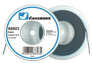 25 m przewodu 0,14 mm2 na szpuli czarny, Viessmann 68603