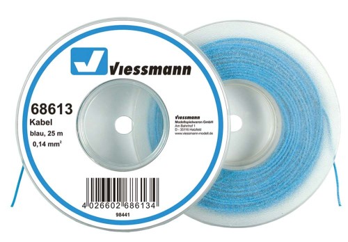 25 m przewodu 0,14 mm2 na szpuli niebieski, Viessmann 68613