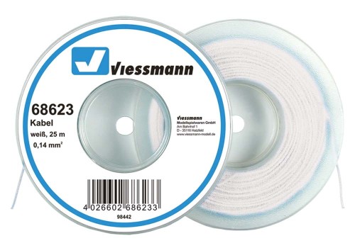 25 m przewodu 0,14 mm2 na szpuli biały, Viessmann 68623