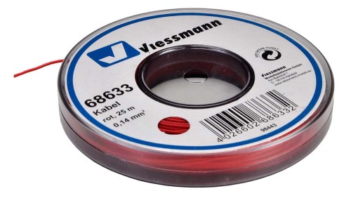 25 m przewodu 0,14 mm2 na szpuli czerwony, Viessmann 68633