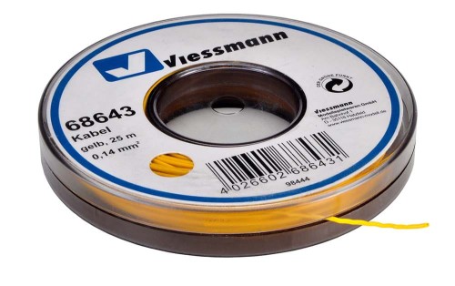 25 m przewodu 0,14 mm2 na szpuli żółty, Viessmann 68643