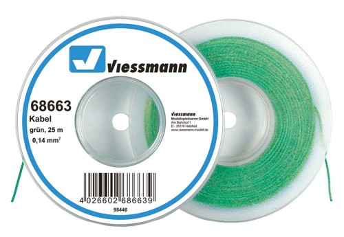 25 m przewodu 0,14 mm2 na szpuli zielony, Viessmann 68663
