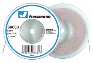 25 m przewodu 0,14 mm2 na szpuli szary, Viessmann 68683