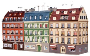 3 x kamienica, skala H0, Vollmer 43780