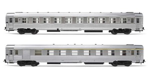 2 x wagon DEV Inox A7D i B10, SNCF, Ep. III, skala H0, Joufe HJ4145