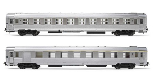 2 x wagon DEV Inox A7D i B10, SNCF, Ep. III, skala H0, Joufe HJ4145