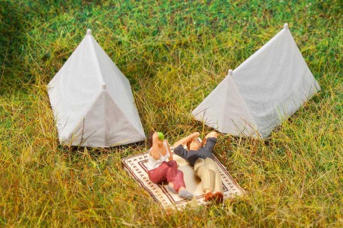 4 namioty, skala H0, Faller 180987