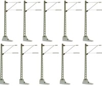 10 x słup trakcyjny 1-ramienny, skala TT, Viessmann 4209