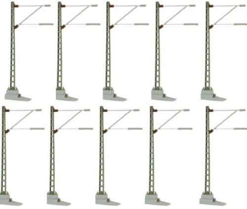 10 x słup trakcyjny 1-ramienny, skala TT, Viessmann 4209