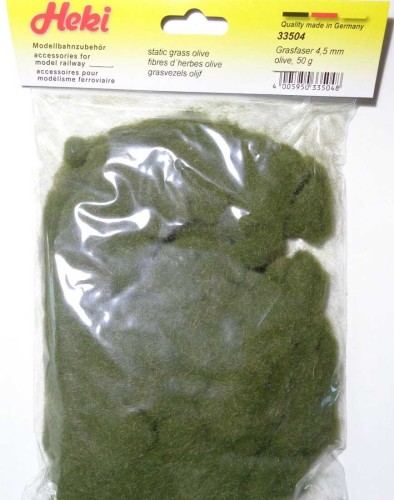 Trawa elektrostatyczna 4.5 mm oliwkowa, 50g, Heki 33504