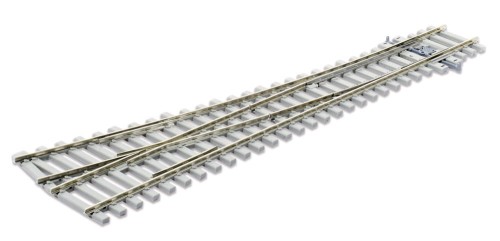 Rozjazd prawy ręczny 12 st. / 914 mm beton, Code75, skala H0, PECO SL-E1095