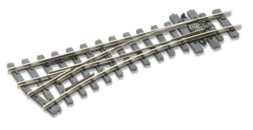 Rozjazd lewy ręczny 19.5 st. / 125 mm, Code80, skala H0e, PECO SL-E492