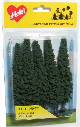 Cyprys 12-14 cm na podstawce, 5 szt., Heki 1191