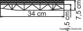 Stalowy, kratownicowy wiadukt 1 torowy, skala H0, Kibri 39703