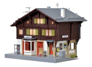 Dworzec Litziruti z oświetleniem, skala H0, H0m, Kibri 39497
