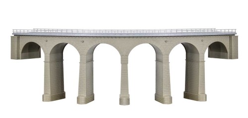 Wiadukt kamienny z filarami 1 torowy na łuku 360 mm, skala H0, Kibri 39725