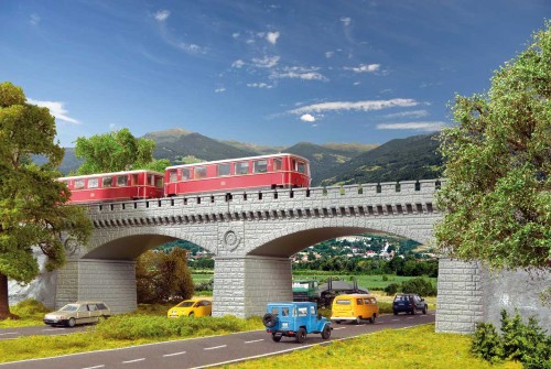 Wiadukt kamienny 1 torowy prosty, skala H0, Vollmer 42551