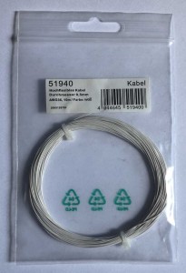 Elastyczny kabel 0.5 mm AWG36, 10 m, biały, ESU 51940