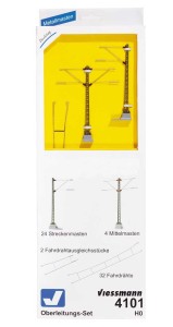 Zestaw sieci trakcyjnej nad owal 184 x 84 cm, H0, Viessmann 4101