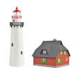 Latarnia morska Hiddensee z budynkiem gospodarczym, skala H0, Kibri 39153