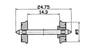 Zestaw kołowy RP25 Ø 9 mm, skala H0, Roco 40266-1