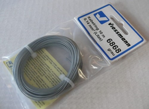 10 m przewodu 0,14 mm2 szary, Viessmann 6868