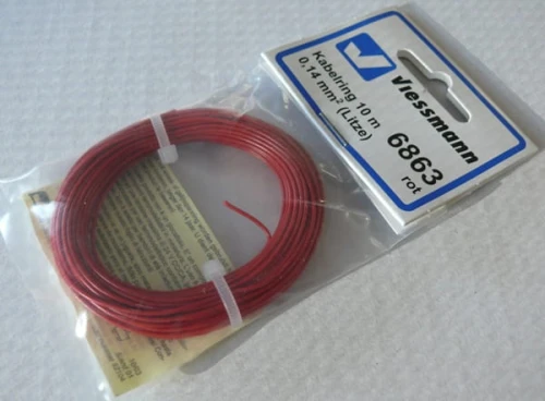 10 m przewodu 0,14 mm2 czerwony, Viessmann 6863