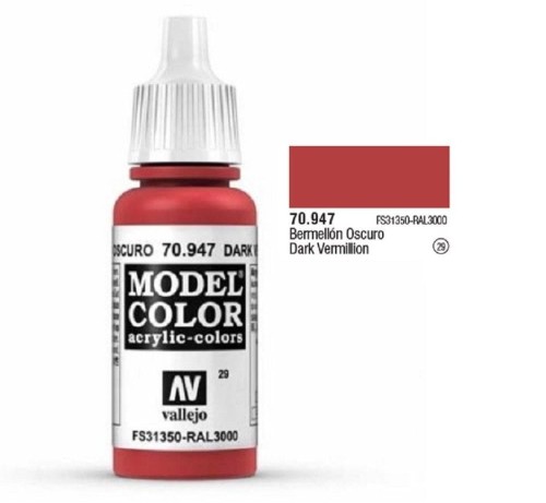 Farba akrylowa - Model color (029) Dark Vermillion, 17ml, Vallejo 70947