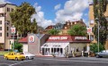 Restauracja Burger King z oświetleniem, skala H0, Vollmer 43632