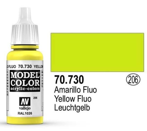 Farba akrylowa - (206) Yellow Fluo, 17ml, Vallejo 70730