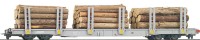 Wagon platforma Sp-w 8353 z drewnem RhB, H0m, BEMO 2281113
