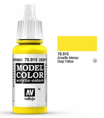 Farba akrylowa - Model color (014) Deep Yellow 17ml, Vallejo 70915